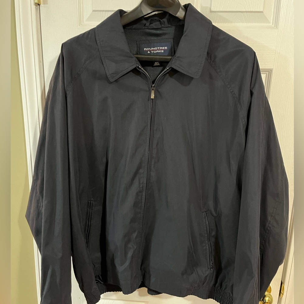 Men’s Roundtree and Yorke 4XLT Black Microfiber Jacket